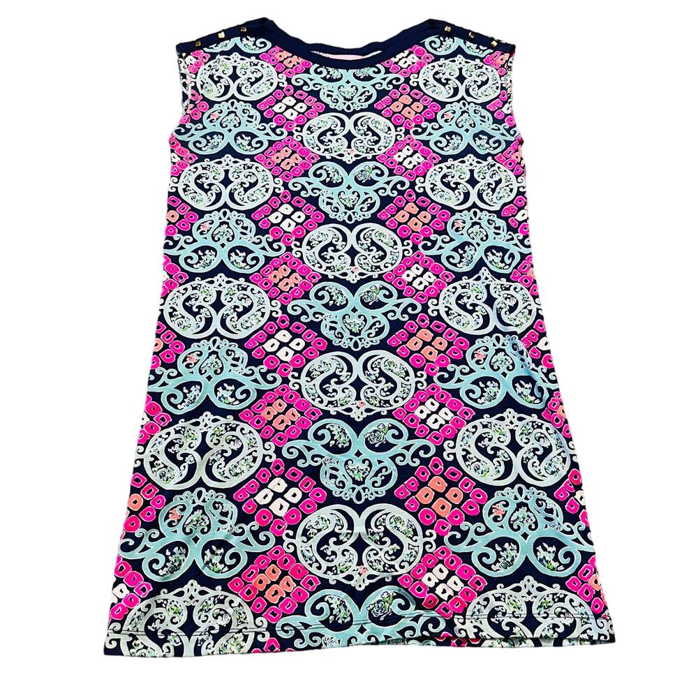 Vintage Y2K Lilly Pulitzer Paisley Pink Preppy Print Casual Cocktail Dress M